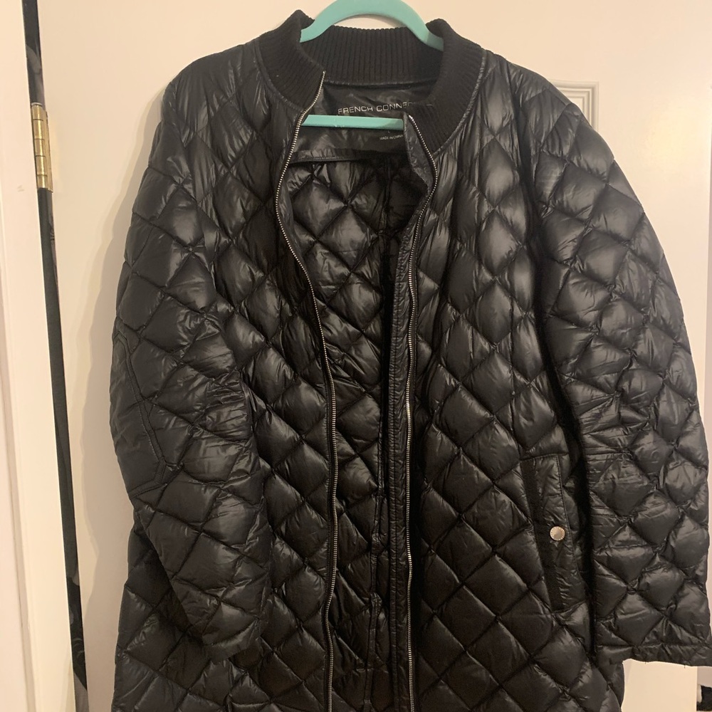 French Connection Black Quilted Puffer Jacket
